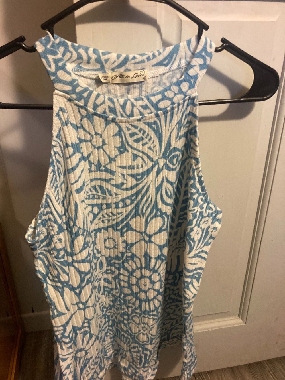 All in Love Blue & White Floral Halter Top